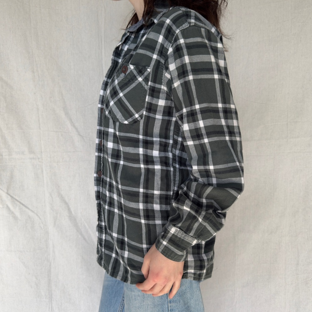 Wrangler Green and Grey Plaid Shirt - Picture 3 of 6
